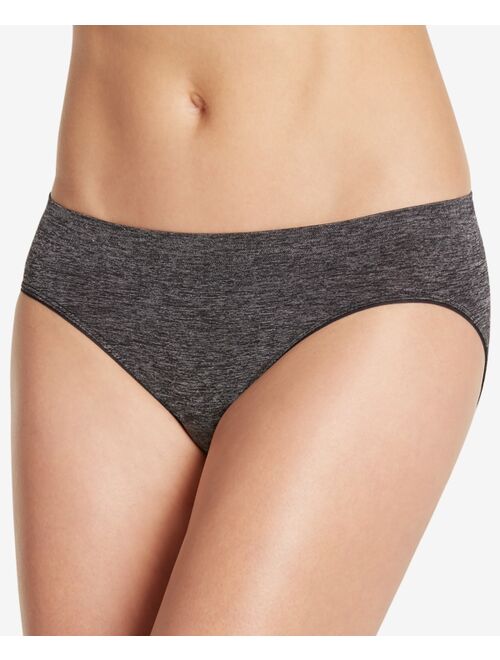 Jockey Smooth and Shine Seamfree Heathered Bikini Underwear 2186, available in extended sizes