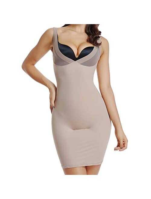 Joyshaper Full Slips for Women Under Dresses Tummy Control Dress Slip Shapewear Seamless Body Shaper Cami