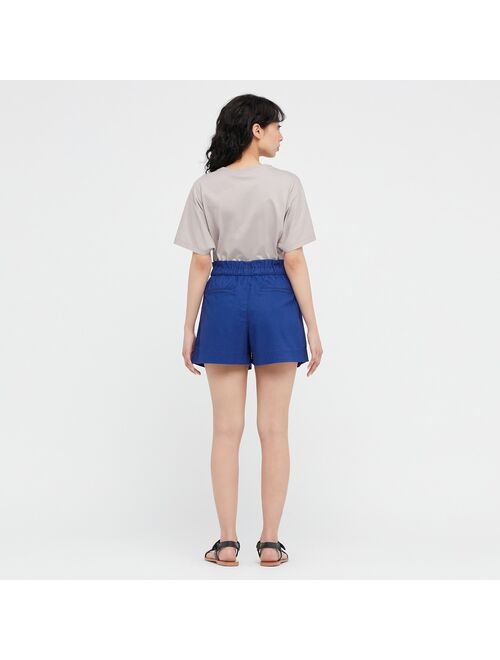 UNIQLO Linen-Cotton Gathered Waist Shorts