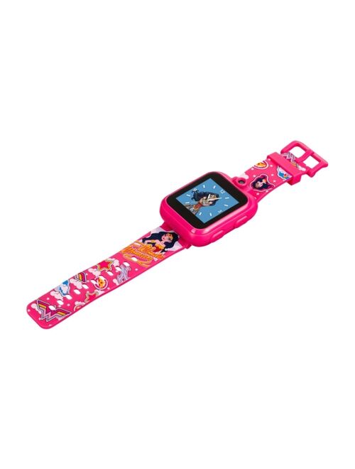 ITOUCH Unisex Playzoom DC Comics Fuchsia Silicone Strap Kids Smartwatch, 41mm