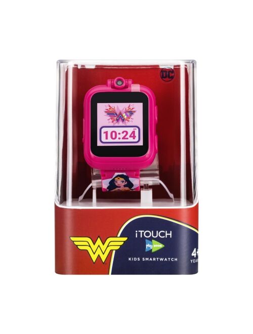 ITOUCH Unisex Playzoom DC Comics Fuchsia Silicone Strap Kids Smartwatch, 41mm