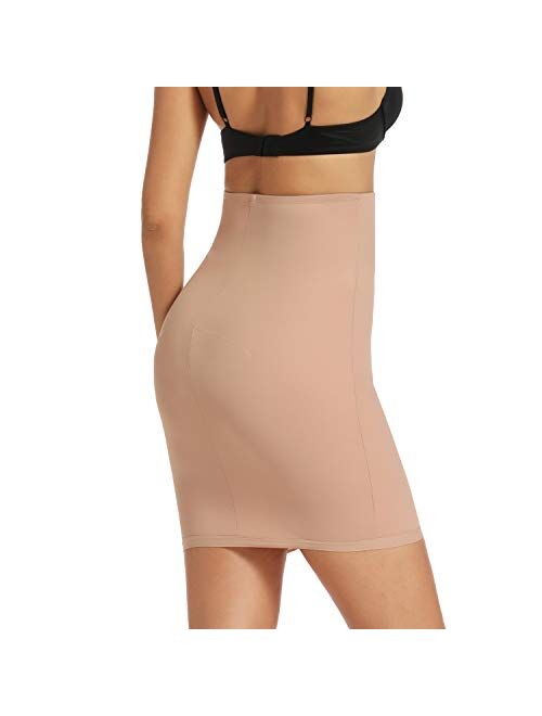 Joyshaper High Waist Shapewear Slips for Women Tummy Control Half Slip Body Shaper Seamless Butt Lifter Slimming