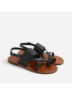 Crisscross slingback sandals in leather