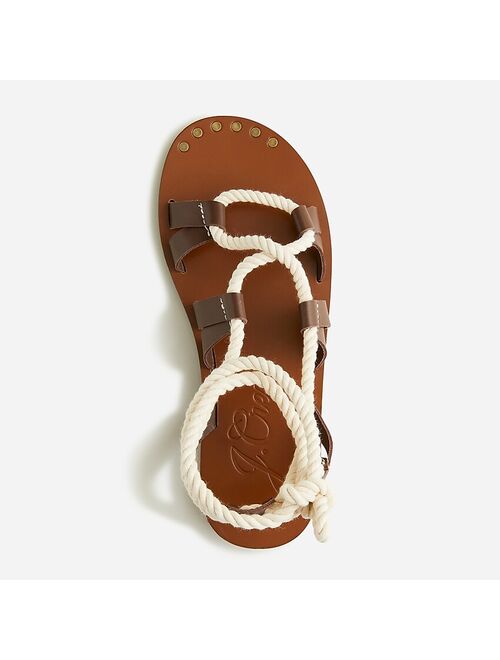 J.Crew Rope lace-up sandals in leather