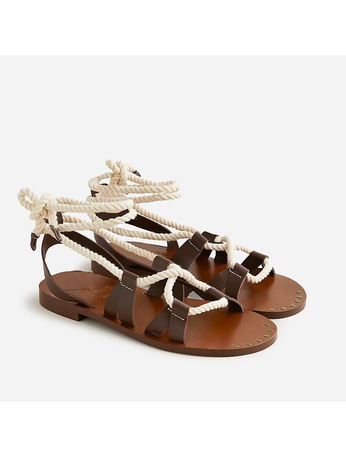 J.Crew Rope lace-up sandals in leather