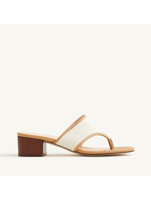 J.Crew Thong block-heel sandals in canvas and leather