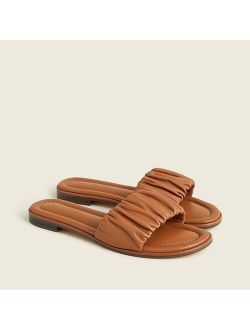 Menorca scrunchie-strap slides in leather