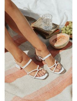 Leylia White High Heel Sandals