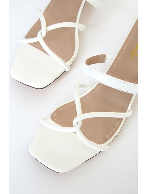 Lulus Leylia White High Heel Sandals