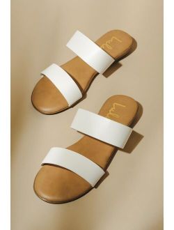 Oona White Slide Sandals