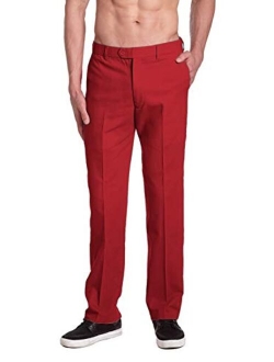 CONCITOR Brand Men's COTTON Dress Pants PURPLE INDIGO Flat Front Mens Trousers