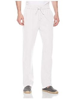 Ross&Freckle Men's Breathable Drawstring Casual Comfy Long Pants for Vacation Or Daily Wearing
