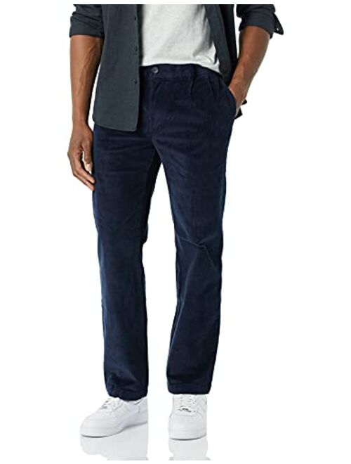 Amazon Essentials Men's Pleated Classic-fit Stretch Corduroy Chino Pant