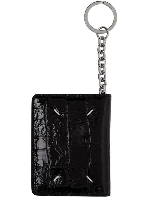 MAISON MARGIELA Black Keychain Bifold Card Holder
