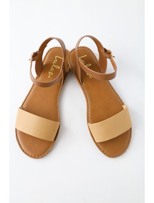 Lulus Hearts and Hashtags Natural Flat Sandals