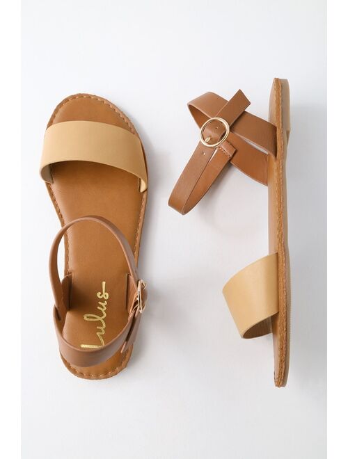 Lulus Hearts and Hashtags Natural Flat Sandals