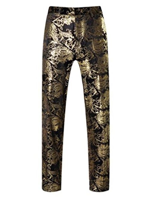 Buy MOGU Mens Luxury Gold Dress Pants with Expandable Waist online ...