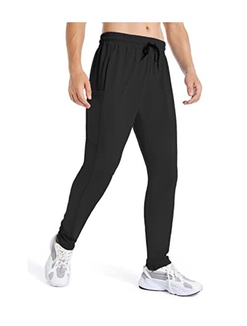 Milin Naco Mens Jogger Pants, Athletic Workout Pant with Pockets,Cotton Slim Fit Sweatpant for Men with Earbuds Hole
