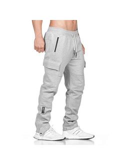 XueYin Men's Joggers Pants with Deep Pockets Athletic Loose-fit Sweatpants for Workout