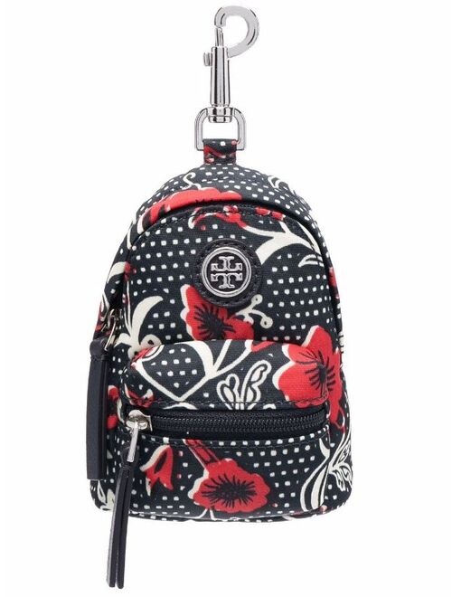 Tory Burch printed mini backpack keyring