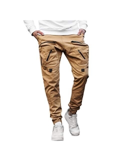 Stoota 2021 Fashion Men's Casual Solid Loose Patchwork Color Sweatpant Trousers Jogger Pants