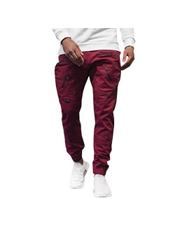Stoota 2021 Fashion Men's Casual Solid Loose Patchwork Color Sweatpant Trousers Jogger Pants