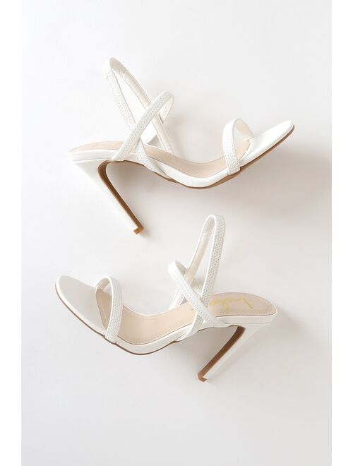 Lulus Babie White Strappy High Heel Sandals