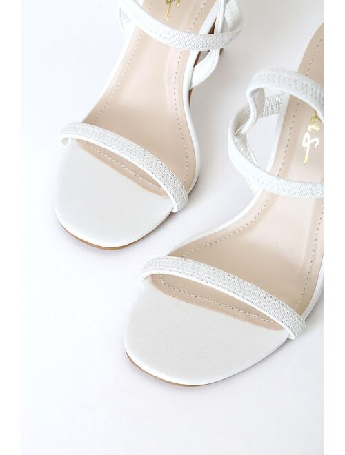 Lulus Babie White Strappy High Heel Sandals