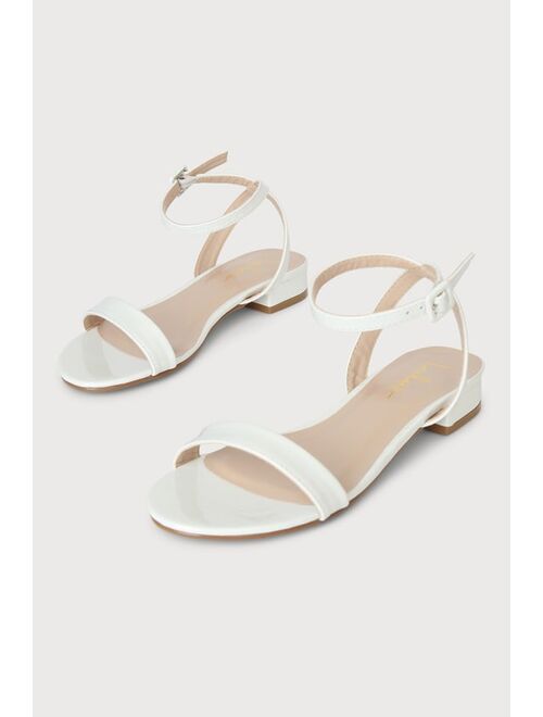 Lulus Darryian White Ankle Strap Sandals