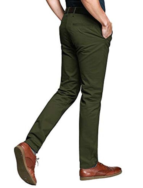 OCHENTA Men's Tapered Flat Front Casual Dress Pants