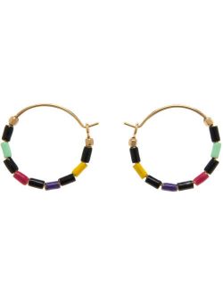 Gold & Multicolor Bead Earrings
