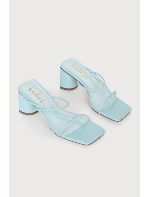Lulus Jocelynn Aqua Strappy High Heel Sandals