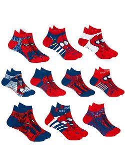 Spider-man Socks for Boys, 10 Pairs Low Cut Socks for Boys Ages 3-9