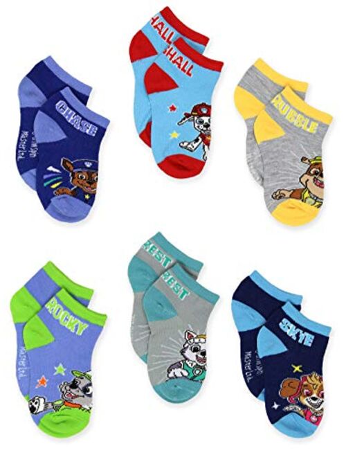 Rocky Nickelodeon Paw Patrol Toddler Boys 6 Pack Quarter Style Socks Set