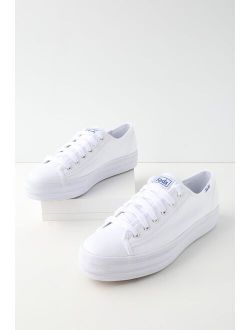 Triple Kick White Flatform Sneakers