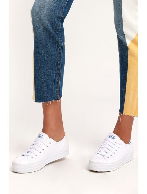 Keds Triple Kick White Flatform Sneakers