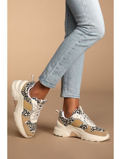 Lulus Mabelle Beige Leopard Chunky Sneakers