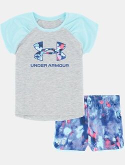 Girls' Toddler UA Painted Melt Logo Raglan T-Shirt & Shorts Set