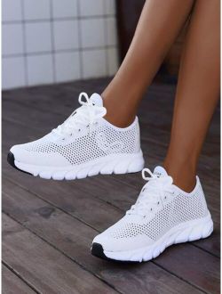 Hollow Out Lace-up Front Running Shoes