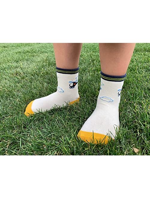 Beeba 12 Pairs Non-Skid Anti Slip Coton Crew Socks With Grips for Baby Toddlers Boys Girls | For 1-3/3-5/5-7 Years