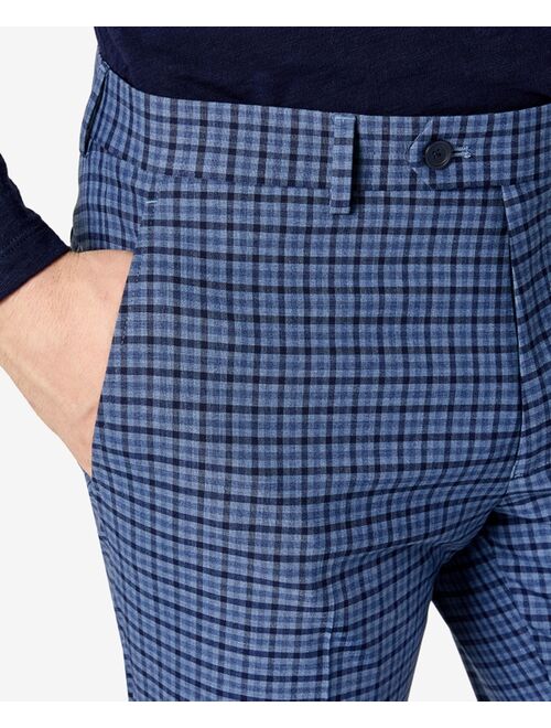 Bar III Men's Slim-Fit Blue-Check Dress Pants, Created for Macy's