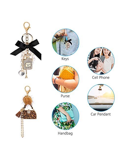 Allnice Cute Keychain 2 Pack Women Keychain Cute Keyrings for Women Girls Car Key Ring Crafts Bags