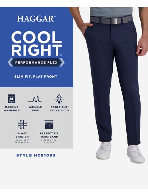 Haggar Cool Right Performance Flex Slim Fit Flat Front Pant