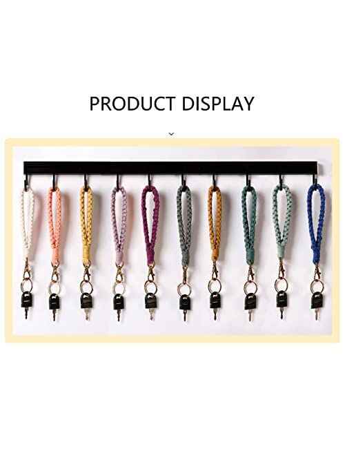 XGALBLA Macrame Keychain Boho Handmade Wristlet Bracelet Keychain Wrist Lanyard Handmade Weave Exquisite Holder for Women