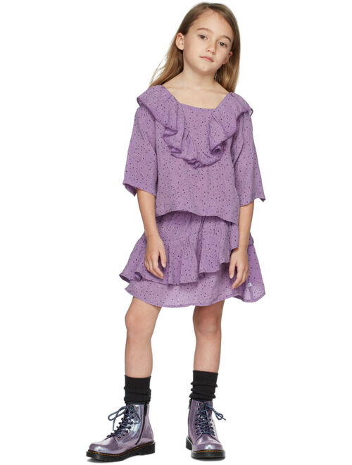 REPOSE AMS Kids Purple Ruffle Skirt