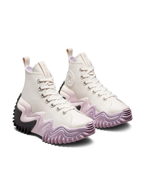 Converse Run Star Motion Hi platform canvas sneakers in egret