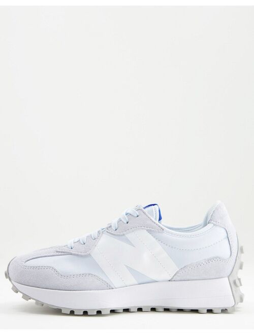 New Balance 327 trainers in blue and white