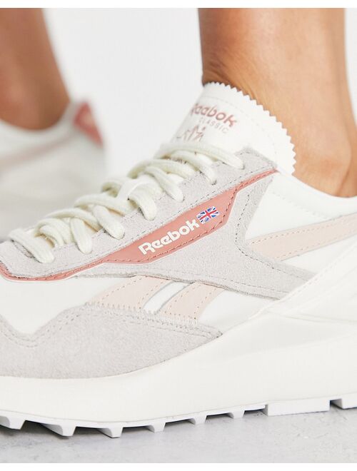Reebok Classic Legacy AZ sneakers in chalk and pink