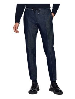 BOSS Men's Slim-Fit Micro-Patterned Jersey Trousers