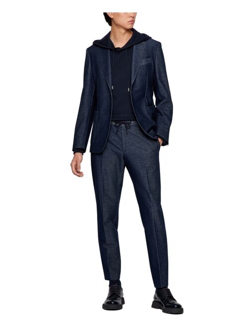 Hugo Boss BOSS Men's Slim-Fit Micro-Patterned Jersey Trousers
